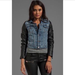 MAISON SCOTCH Denim & Leather Jacket